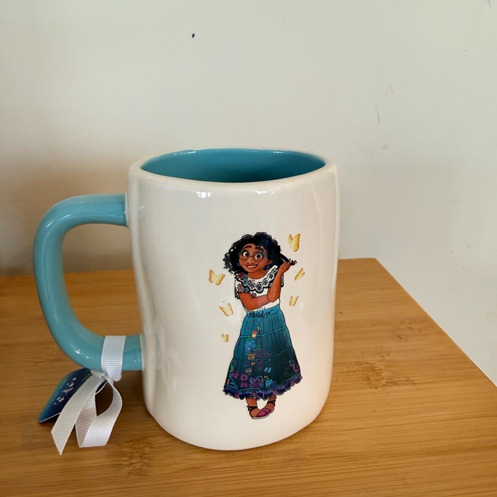 Rae Dunn White and Blue Mug with Character Design